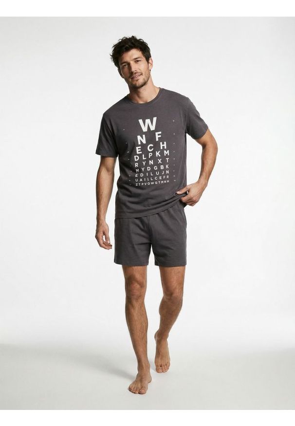 Sinsay - Bawełniana piżama dwuczęściowa - szary. Kolor: szary. Materiał: bawełna