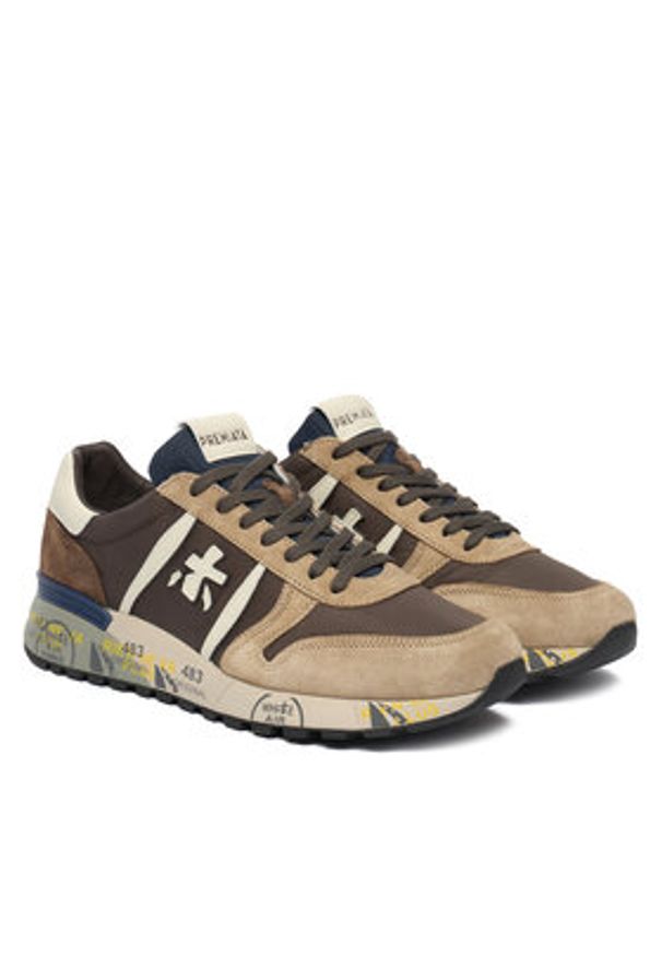Premiata Sneakersy Lander Var 7704 Brązowy. Kolor: brązowy. Materiał: skóra