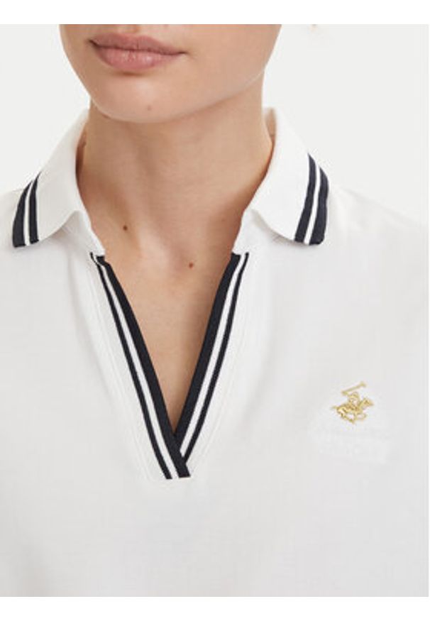 Beverly Hills Polo Club Polo P-SS26W-P0300 Biały Regular Fit. Typ kołnierza: polo. Kolor: biały. Materiał: bawełna