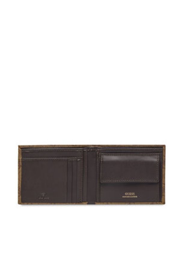 Guess Duży Portfel Męski Vezzola Leather Slg SMVELE LEA20 Brązowy. Kolor: brązowy. Materiał: skóra