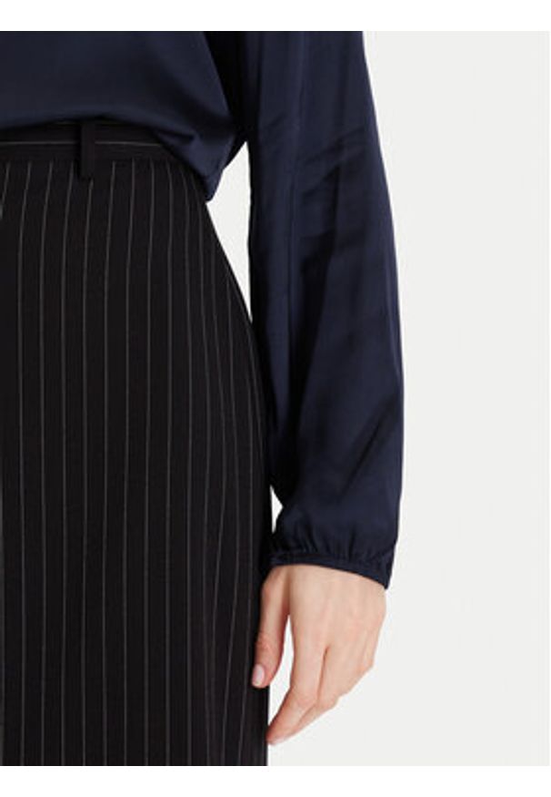 Maryley Bluzka 25IB824/18BL Granatowy Regular Fit. Kolor: niebieski. Materiał: wiskoza