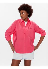Koszula Calvin Klein Jeans. Kolor: różowy. Materiał: bawełna #1