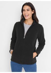 bonprix - Bluza rozpinana z polaru. Typ kołnierza: kołnierzyk stójkowy. Kolor: czarny. Materiał: polar #1