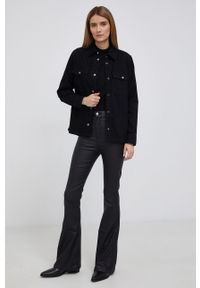 TOMMY HILFIGER - Tommy Hilfiger Koszula jeansowa damska kolor czarny regular z kołnierzykiem klasycznym. Okazja: na co dzień. Typ kołnierza: kołnierzyk klasyczny. Kolor: czarny. Materiał: jeans. Styl: klasyczny