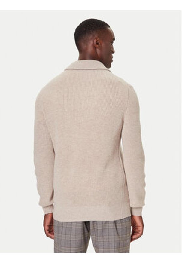 Bugatti Sweter 7500-85566D Beżowy Regular Fit. Kolor: beżowy. Materiał: wełna