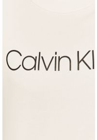 Calvin Klein - Bluza bawełniana K20K202157. Okazja: na co dzień. Kolor: biały. Materiał: bawełna. Długość rękawa: długi rękaw. Długość: długie. Wzór: nadruk. Styl: casual #3