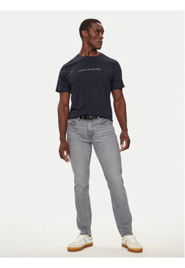 TOMMY HILFIGER - Tommy Hilfiger T-Shirt UM0UM03344 Granatowy Regular Fit. Kolor: niebieski. Materiał: bawełna