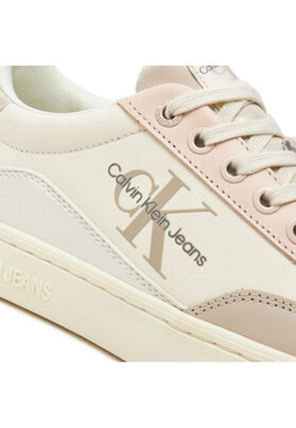 Calvin Klein Jeans Sneakersy Classic Cupsole Low Lace Lth Ml YW0YW01527 Różowy. Kolor: różowy. Materiał: skóra