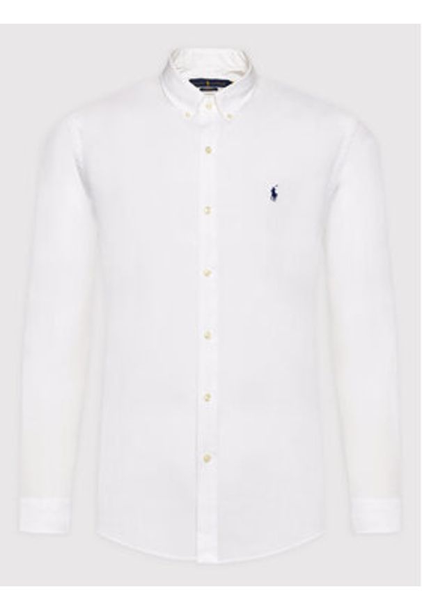 Polo Ralph Lauren Koszula 710832480002 Biały Slim Fit. Typ kołnierza: polo. Kolor: biały. Materiał: bawełna