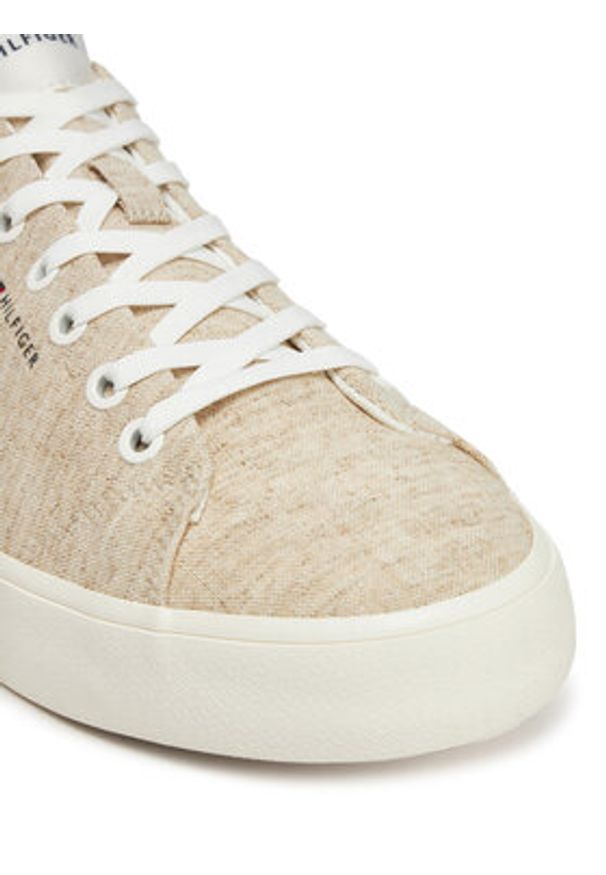 TOMMY HILFIGER - Tommy Hilfiger Tenisówki Th Hi Vulc Low Core Chambray FM0FM05389 Écru. Materiał: materiał