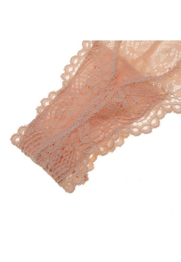 Intica - Majtki koronkowe z wycięciem na co dzień BarbaraAnne. Kolor: beżowy. Materiał: koronka