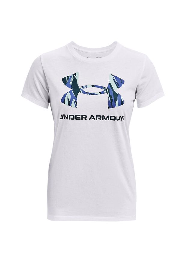 Koszulka fitness damska Under Armour Live Sportstyle Graphic Ssc. Kolor: niebieski, biały, wielokolorowy. Sport: fitness