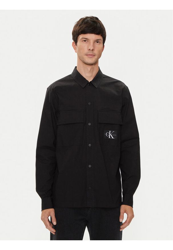 Calvin Klein Jeans Koszula J30J325618 Czarny Relaxed Fit. Kolor: czarny. Materiał: bawełna