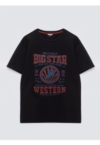 Big-Star - Koszulka męska z linii Authentic z nadrukiem czarna Wester 906. Okazja: na co dzień. Kolor: czarny. Materiał: bawełna. Wzór: nadruk. Styl: casual, klasyczny #4