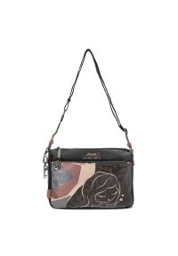 Brązowa Torebka Anekke Elegancka Listonoszka Damska. Kolor: brązowy. Wzór: nadruk. Materiał: skórzane. Styl: elegancki #1