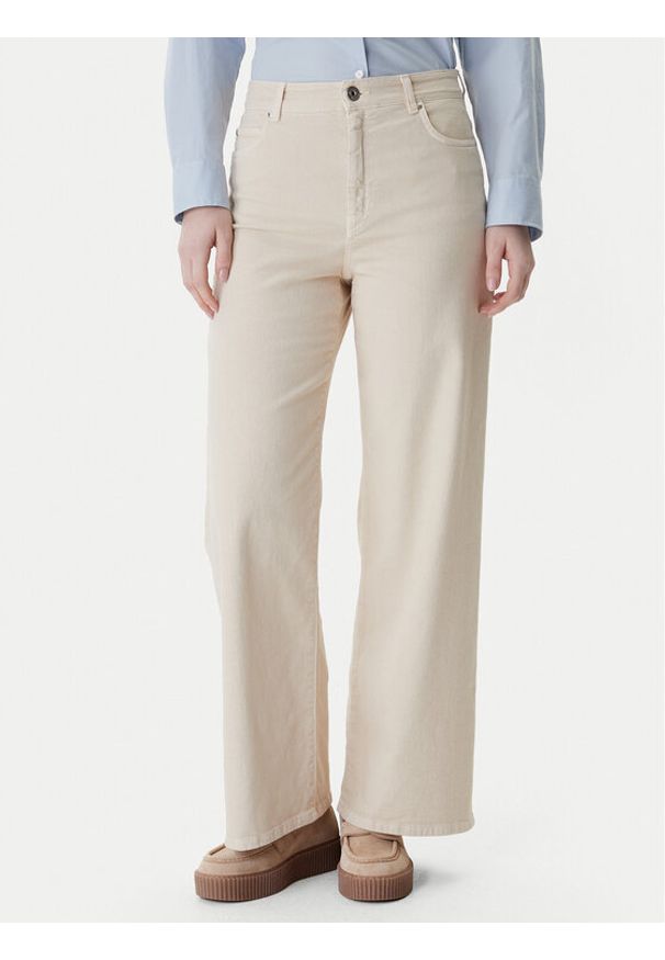 Weekend Max Mara Jeansy Medina 2615131051 Beżowy Wide Leg. Kolor: beżowy