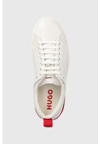 Hugo - HUGO sneakersy skórzane Mayfair LowCut 50474425.126 kolor biały. Nosek buta: okrągły. Zapięcie: sznurówki. Kolor: biały. Materiał: skóra #2