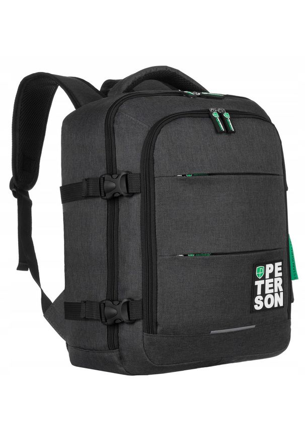 Plecak skórzany Peterson PTN PLG-01-T czarny. Kolor: czarny. Materiał: skóra. Styl: casual, sportowy