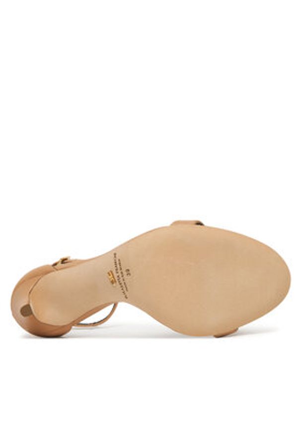 Elisabetta Franchi Sandały SA12L61E2 Beżowy. Kolor: beżowy. Materiał: skóra