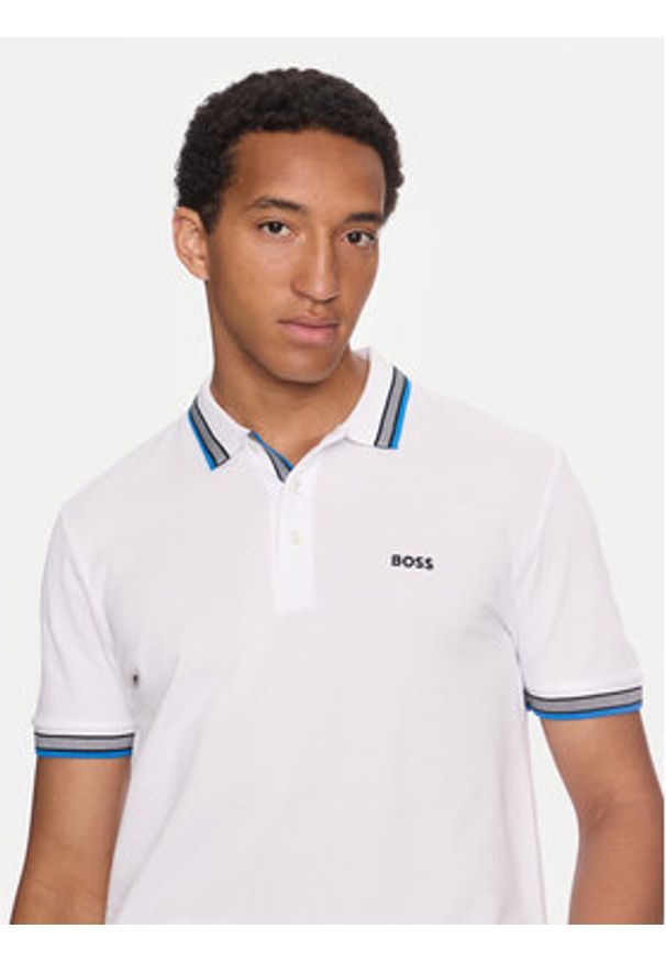 BOSS - Boss Polo Paddy 50469055 Biały Regular Fit. Typ kołnierza: polo. Kolor: biały. Materiał: bawełna