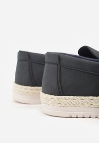 Born2be - Granatowe Półbuty Typu Mokasyny Ozdobione Plecionką Thalalin. Okazja: na co dzień. Kolor: niebieski. Materiał: jeans. Wzór: aplikacja. Styl: klasyczny, casual, elegancki #6