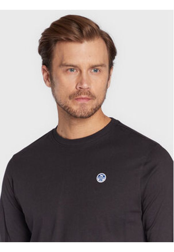 North Sails Longsleeve 692813 Czarny Regular Fit. Kolor: czarny. Materiał: bawełna. Długość rękawa: długi rękaw