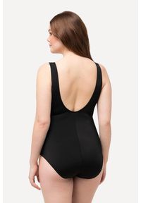 ULLA POPKEN - Damski Kostium kąpielowy Summer Vibes bez miękkich miseczek marszczenia. Kolekcja: plus size. Kolor: czarny. Materiał: poliester, elastan, poliamid, materiał