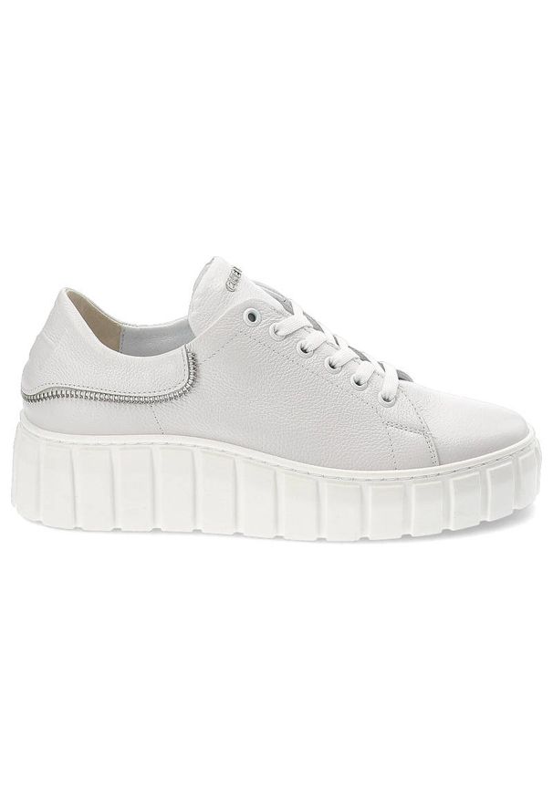 CheBello - Białe Sneakersy Chebello Damskie Stylowe Obuwie. Kolor: biały. Materiał: skóra. Szerokość cholewki: normalna. Sezon: wiosna. Obcas: na platformie. Styl: elegancki