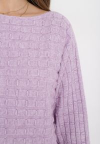 Born2be - Fioletowy Klasyczny Sweter z Rękawami Nietoperza Steresa. Kolor: fioletowy. Długość rękawa: długi rękaw. Długość: długie. Styl: klasyczny #4