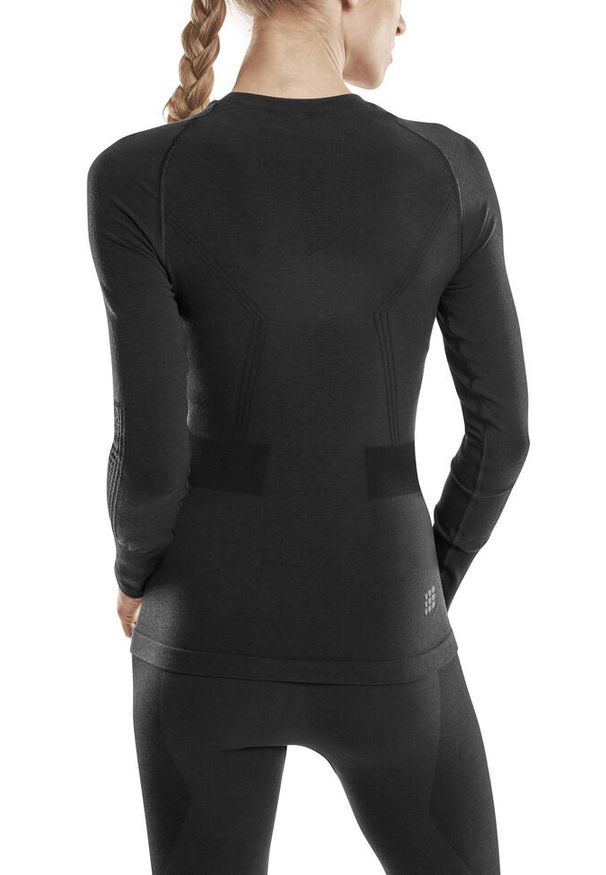Koszulka narciarska z wełną Merino CEP damska. Kolor: czarny. Materiał: wełna. Sport: narciarstwo