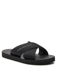Calvin Klein Jeans Klapki Cross Sandal Slipon Rp In Btw YM0YM00942 Czarny. Kolor: czarny