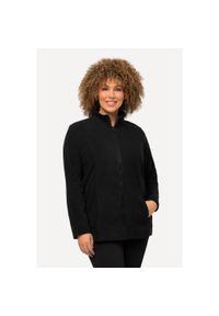 ULLA POPKEN - Damskie Bluza polarowa system modułowy do wpinania z recyklingu. Kolekcja: plus size. Kolor: czarny. Materiał: poliester, materiał #1