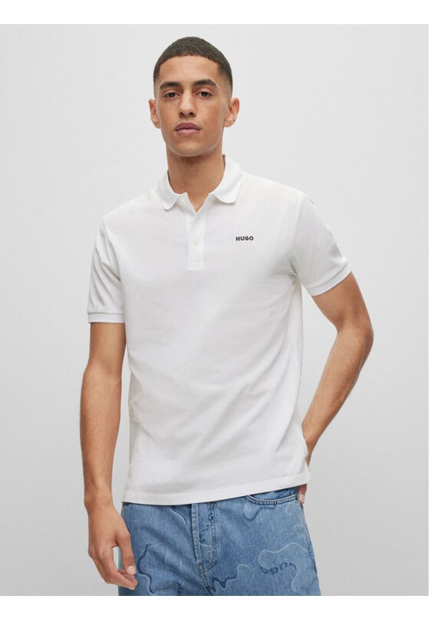 Hugo Polo Donos222 50466182 Biały Regular Fit. Typ kołnierza: polo. Kolor: biały. Materiał: bawełna