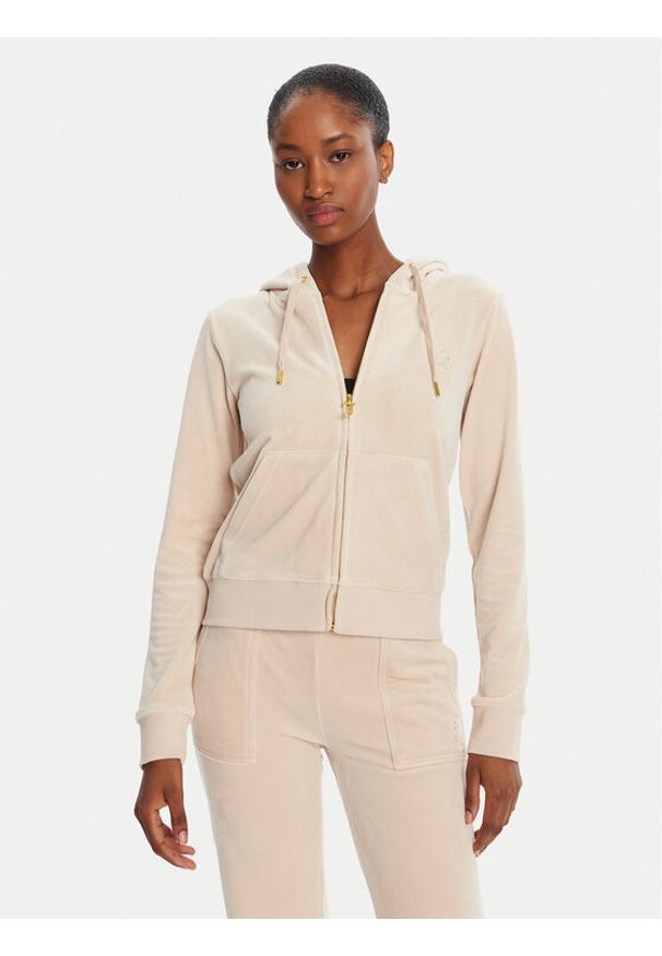 Juicy Couture Bluza Robertson JCAP176G Beżowy Slim Fit. Kolor: beżowy. Materiał: syntetyk