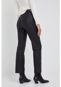 Dr. Denim spodnie damskie high waist. Stan: podwyższony. Kolor: czarny. Materiał: denim