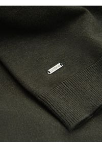 Ombre Clothing - Dzianinowy półgolf męski z wiskozą – ciemnooliwkowy melanż V5 - Rozmiar: XXL. Kolor: oliwkowy. Materiał: wiskoza, dzianina. Wzór: melanż. Styl: klasyczny #8