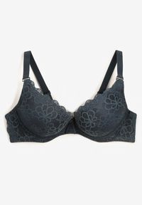 Renee - Ciemnozielony Koronkowy Biustonosz Typu Push-Up Chrisalia. Kolor: zielony. Materiał: koronka. Rodzaj stanika: push-up