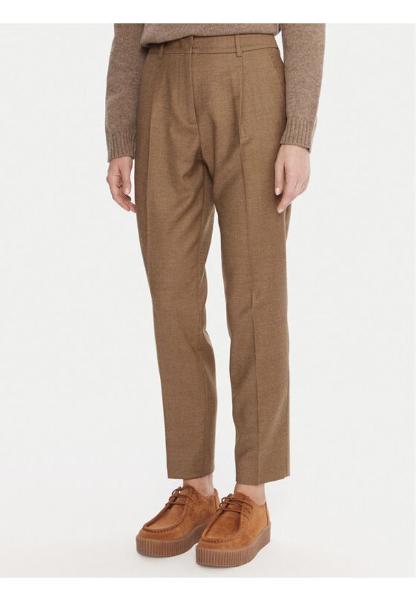 Weekend Max Mara Spodnie materiałowe Caldaia 2525136152 Brązowy Regular Fit. Kolor: brązowy. Materiał: wełna