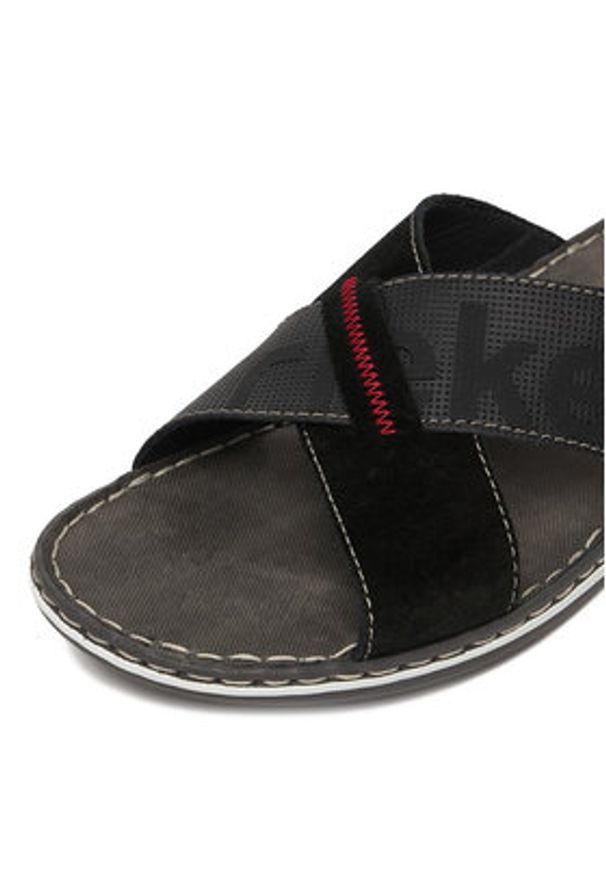 Rieker Klapki CEO-21098-02 Czarny. Kolor: czarny. Materiał: skóra, zamsz
