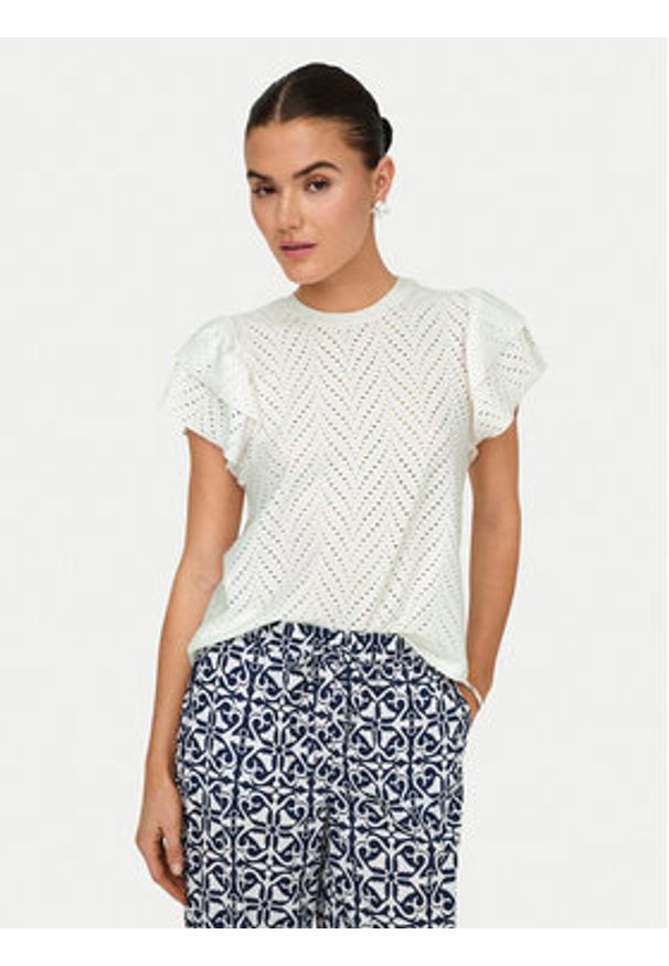 JDY Bluzka Carla 15351452 Biały Regular Fit. Kolor: biały. Materiał: syntetyk