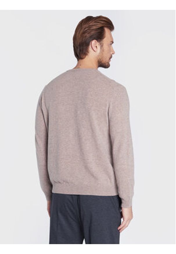 United Colors of Benetton - United Colors Of Benetton Sweter 1002U4407 Beżowy Regular Fit. Kolor: beżowy. Materiał: wełna