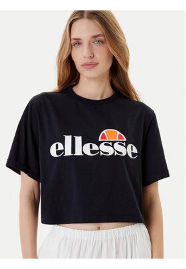 Ellesse T-Shirt Alberta Crop SGS04484 Czarny Regular Fit. Kolor: czarny. Materiał: bawełna