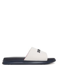 TOMMY HILFIGER - Tommy Hilfiger Klapki Dual Density Hilfiger Pool Slide FM0FM05797 Biały. Kolor: biały. Materiał: syntetyk #1