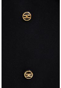 Elisabetta Franchi płaszcz wełniany kolor czarny przejściowy dwurzędowy. Okazja: na co dzień. Kolor: czarny. Materiał: wełna. Styl: casual, klasyczny #2