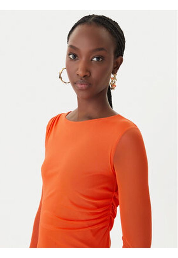 Patrizia Pepe Sukienka koktajlowa 8A1604/J376-R877 Pomarańczowy Regular Fit. Kolor: pomarańczowy. Materiał: syntetyk. Styl: wizytowy