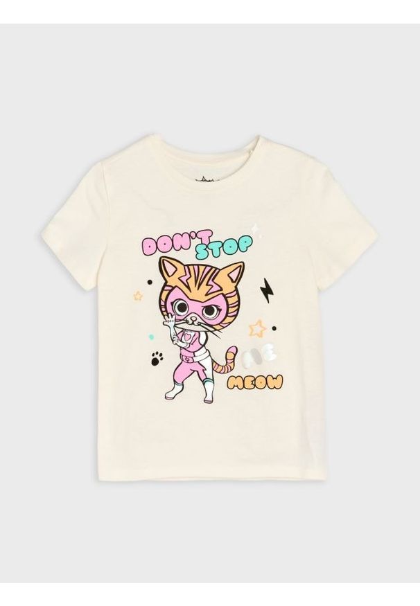 Sinsay - Koszulka Disney Junior Super Kitties - kremowy. Kolor: kremowy. Wzór: motyw z bajki
