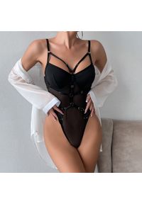 Intica - Body z motywem harness na specjalne okazje Theresina. Kolor: czerwony. Materiał: materiał #4