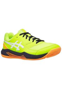 Buty do tenisa męskie Asics Gel-dedicate 8 Padel. Zapięcie: sznurówki. Kolor: żółty, wielokolorowy, biały. Materiał: materiał, tkanina, syntetyk. Szerokość cholewki: normalna. Sport: tenis #1