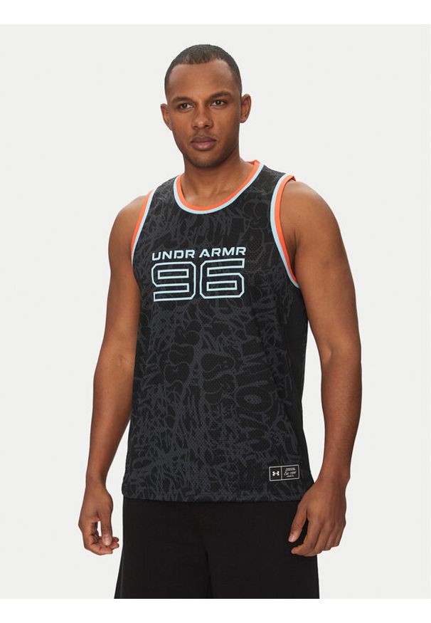 Under Armour Tank top Zone Pro 6000369 Czarny Regular Fit. Kolor: czarny. Materiał: syntetyk
