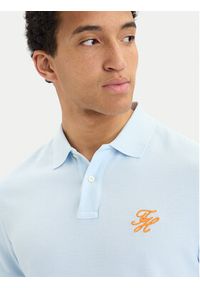 TOMMY HILFIGER - Tommy Hilfiger Polo MW0MW43046 Niebieski jasny Regular Fit. Typ kołnierza: polo. Kolor: niebieski. Materiał: bawełna #5